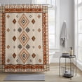Bohemian Texture Shower Curtain for Bathroom, Abstract Vintage ...