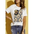thumbnail image 3 of POGLIP Women's White Western Pattern Letter Print Crew Neck Graphic T-shirt, 3 of 6