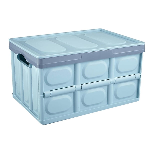 Car Trunk Storage Box Foldable Organizer Large Capacity ABS Case for Home Garage Blue 39x26.5x22cm / 15.35x10.43x8.66in