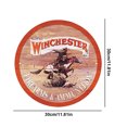 thumbnail image 4 of Placa Metal Vintage Pistola WINCHESTER Pintura Hierro Redonda Arte La Pared 30x30cm, 4 of 9