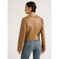 thumbnail image 4 of Sofia Jeans Women's Faux Leather Stitch Moto Jacket, Sizes XS-XXL, 4 of 5