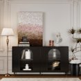thumbnail image 4 of Chic Black Lacquered 4-Glass Door Accent Cabinet for Various Living Spaces, 4 of 11