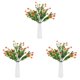 thumbnail image 1 of 24 Unids Flores Artificiales Plantas Al Aire Libre, 8 Ramas Faux Plastic Greenery Arbustos Plantas Colgando Maceta Cocina Hogar Boda Oficina JardíN Decoración Naranja, 1 of 5
