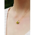 thumbnail image 3 of Personalized Peridot Necklace, August Birthstone Necklace, Bridesmaid Necklace, Custom Initial Necklace, Gift for Her, Peridot Jewelry - 18" Silver Plated - Leaf Initial O, 3 of 5