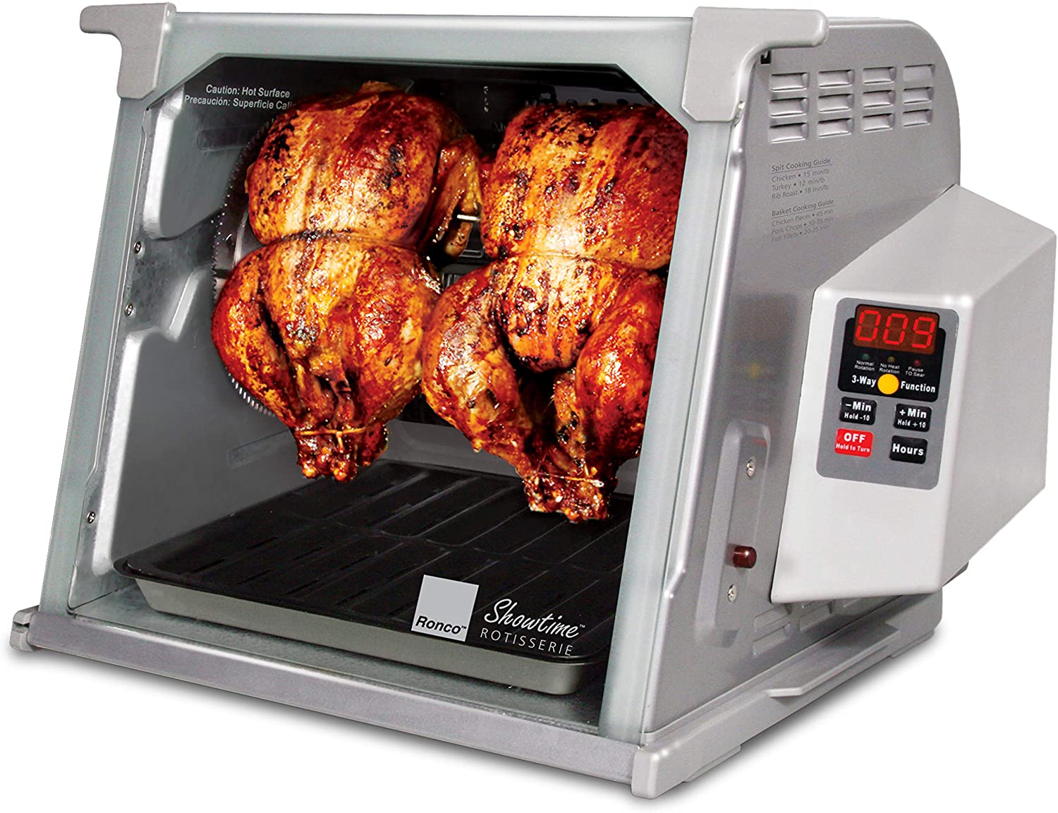 MRU ST5000PLAT Digital Showtime Rotisserie, Platinum Edition, Cooks Food Perfectly Every Time, 3 Cooking Modes: Roast, Sear, and No Heat Rotation, Stainless Steel