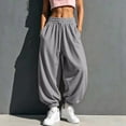 thumbnail image 2 of Gym Sweatpants Women Zaewscy Women Fashion Solid Casual Elastic Waist Long Sweatpants With Pockets Gray M, 2 of 9