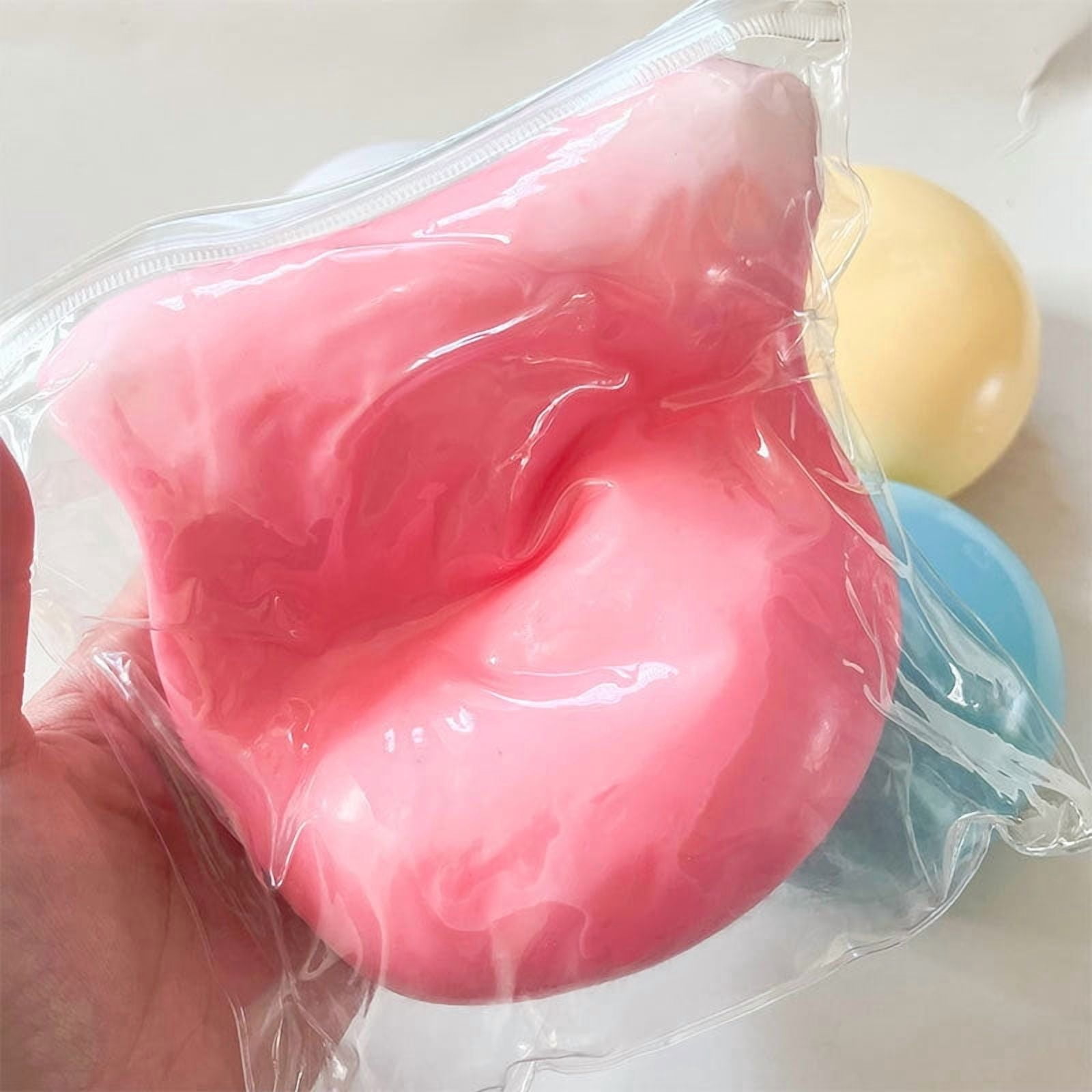 Pack of 4 Big Dough Ball - Large Size Ultra-Soft Slow Rising Jumbo Squishy Fluid Cheese Ball , Stress Relief Toy for Adults, Focus & Relaxation
