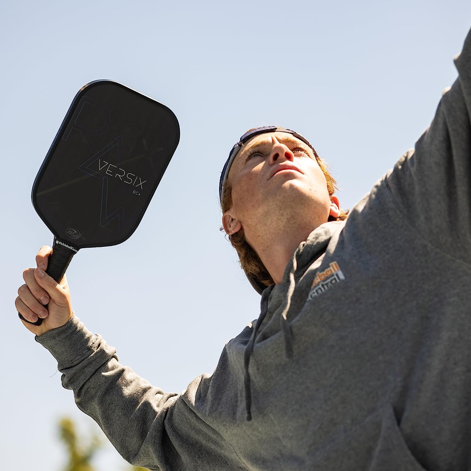 VERSIX RAW Carbon Fiber Pickleball Paddle, Extended 5.75" Handle, Raw Carbon Fiber, 7.9oz (Midweight), 15mm Core