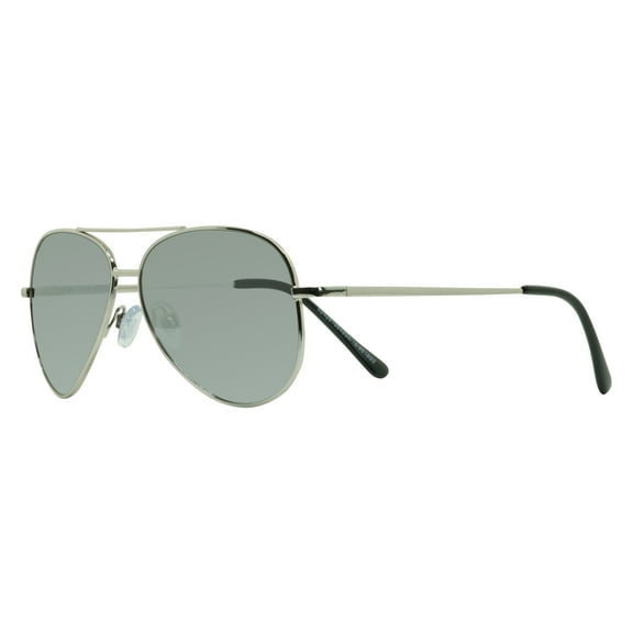 Piranha Eyewear Jet Silver Aviator Sunglasses for Men with White Mirror Lens