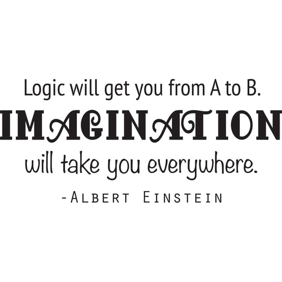Albert Einstein Imagination Quote Decal - Vinyl Wall Sticker - 20"x12"