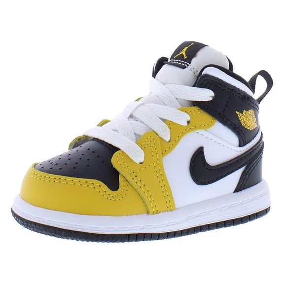 Nike Jordan 1 Mid Infant/Toddler Shoes Size 6, Color: Yellow Ochre/Black/White