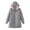 Gray, variant on Clothes for women Solid Color Temperament Long Sleeved Hooded Medium Length Lamb Cotton-Padded Clothes Overcoat Womens Clothes Summer