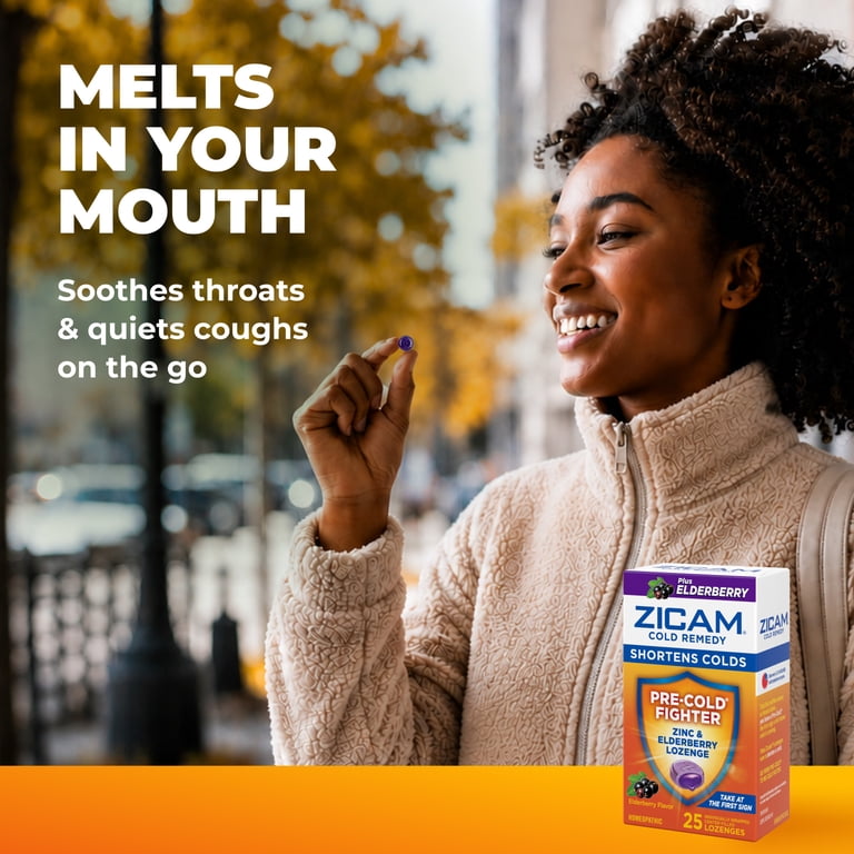 Zicam Cold Remedy Zinc Lozenges, Elderberry Flavor, Homeopathic