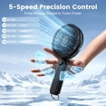 thumbnail image 5 of Lemolifys 6-inch Portable Handheld Fan, 10000mAh Rechargeable Personal Fan up to 40H Runtime, 5-Speed Long-Range Airflow, 6000RPM Brushless Motor for Travel Concerts Lash Makeup, Gifts for Women, 5 of 11
