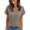 Khaki, variant on Women's V Neck Ribbed Knit Top Short Sleeve Soft Loose Fit Basic Casual Spring Summer Daily Tops By Yigetop Beige L