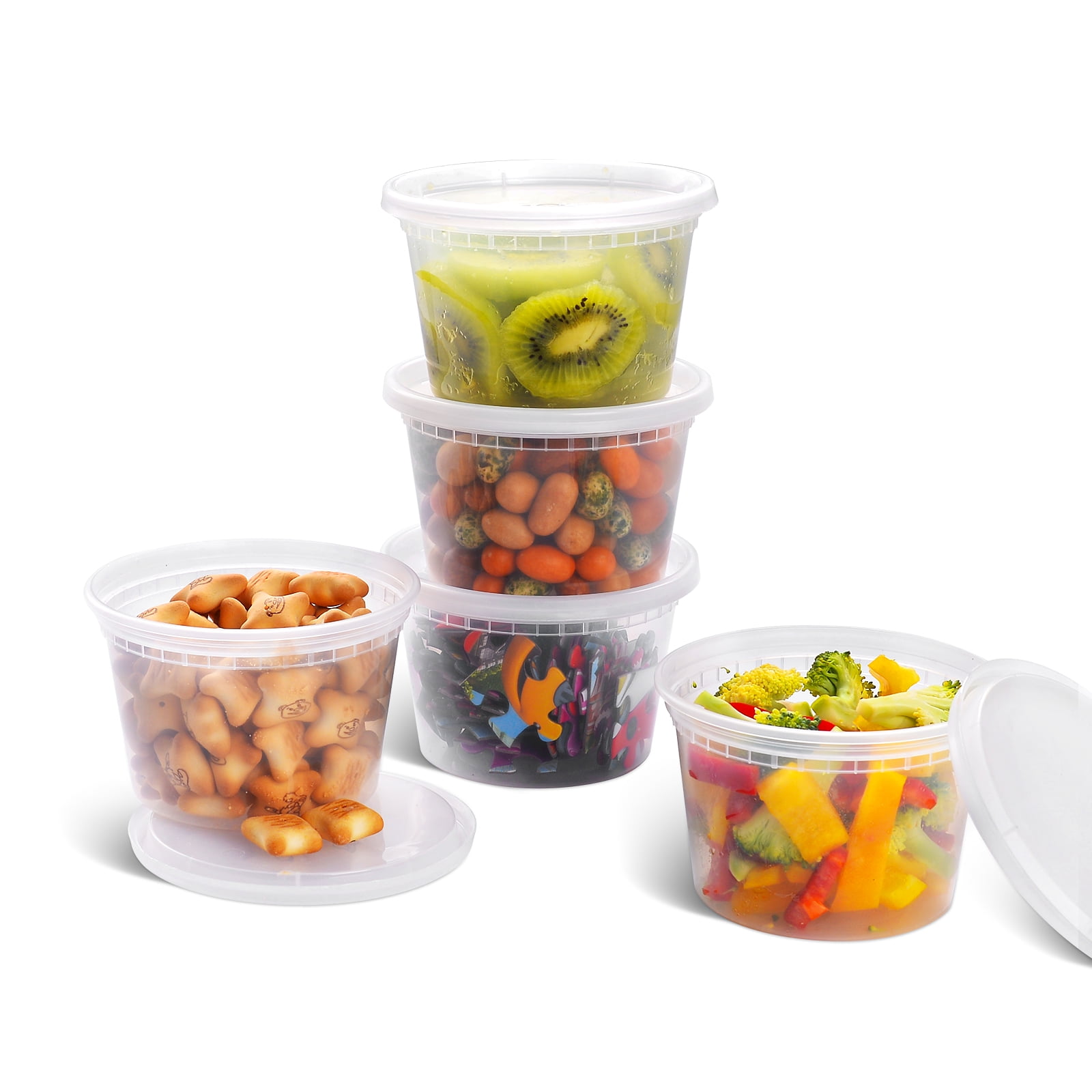 [4 Oz - Orange] Airtight Deli Containers with Lids, Twist Lock Top, Clear  Food Storage for Meal Prep, Snacks, and Leftovers, Freezer and Microwave
