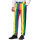 thumbnail image 5 of Pantalones INSPIRE CHIC para hombres, pantalones a rayas, ajuste ceñido, bloque de color, con botones y cremallera, pantalones de vestir 28 multicolor, 5 of 7