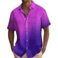 thumbnail image 2 of Mens Gradient Shirts Casual Button Down Short Sleeve Beach Summer Shirts, 2 of 5