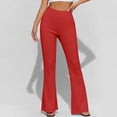 thumbnail image 5 of hoksml Women's High Waist Flare Pants, Solid Color Stretch Yoga Pants with Back Zipper, 5 of 8