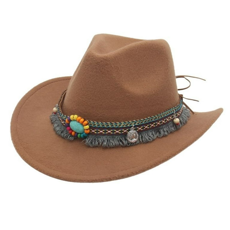 Felt Red Cowgirl Hat for Women & Men, Costume Accessories, 14.8 x 10.6 x  5.9