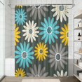 thumbnail image 2 of 72x72 Inch Fabric Shower Curtain Waterproof Polyester, Daisy Floral Print, 2 of 6