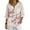 Bird Cherry Blossom, variant on Navy Blue Bamboo Leaves Print Women 3/4 Sleeve Tops Casual Linen V Neck Summer Button Shirts Plus Size Vintage Blouse Plus Size, 3XL