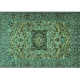 thumbnail image 1 of Ahgly Company Machine Washable Indoor Rectangle Persian Turquoise Blue Traditional Area Rugs, 5' x 7', 1 of 4