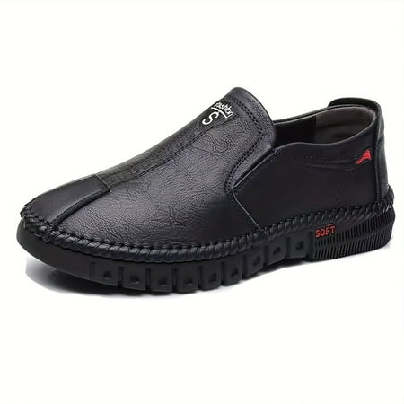 

AMNGST Men‘s Solid Casual Loafers With PU Leather Uppers Lightweight Soft-sole Slip On Comfy Shoes For Outdoor Walking Driving Men‘s Office Daily Footwear