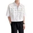 thumbnail image 2 of Top con cuello vuelto para hombre,Camisa de media manga para hombre,Camisa tejida para hombre,Top para hombre elaborado con cuidado, 2 of 8