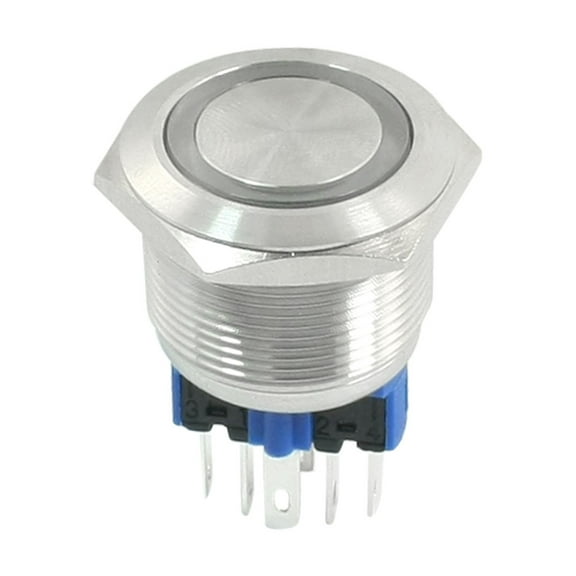 DC12V  DPST 1NO 1NC 22mm Momentary Stainless Steel Push Button Switch
