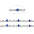 thumbnail image 2 of 1 Roll 304 Stainless Steel Enamel Curb Chains with Spool Soldered Faceted Royal Blue 2.5x2x0.8mm 32.80Feet/roll(10m/roll) Material: 304 Stainless Steel, 2 of 4