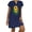 D-Navy, variant on ZQUUVOU Women's Dresses Loose Leisure Solid Color V Neck Short Sleeve Summer Dresses D-Orange