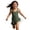 Dark Green Swimwear, variant on CAIVO Girls One-Piece Swimsuit With Skirt Solid Color Two Piece Bathing Suit For Toddler Kids Adorable Summer Swimwear