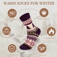 thumbnail image 3 of Loritta Wool Socks for Women, 5 Pairs Ladies Cozy Boot Winter Thermal Warm Thick Socks Size 5-9, 3 of 6