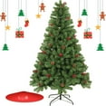 thumbnail image 2 of 7/8ft Full Artificial Christmas Tree - Realistic Pine Design, 1000/1300 Tips, Sturdy Metal Hinges & Base, Easy Assembly & Storage with Included Tree Skirt for Home/Office Holiday Decor, 2 of 17