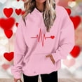 thumbnail image 2 of Plus Size Long Sleeve Hoodies for Women Fashion Crew Neck Unisex Sweatshirt with Pockets Casual Print Pullover Tops(Pink,S), 2 of 5