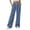 Blue, variant on Chiccall Women's Corduroy Wide Leg Pants Drawstring Elastic Waist Casual Trousers with Side Pockets