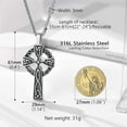 thumbnail image 3 of Celtic Knot Cross Necklace With Chain-55+5CM, 316L Stainless Steel/Gold Plated/Black (Send Gift Box), 3 of 6