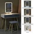 thumbnail image 2 of Ktaxon Vanity Set with Rectangle Lighted Mirror, Makeup Dressing Table with LED Light Cushioned Stool Set,Bedroom Vanities Set White, 2 of 3