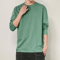 thumbnail image 4 of PNTUTB Autumn/Winter Men's Fashion Solid Color Crew Neck Long Sleeve Casual Versatile Top, 4 of 5
