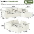 thumbnail image 2 of DEALTOPS 104'' Modular L-Shape Sectional Sofa with Chaise, Comfy Deep-Seat Cloud-Couch, Corduroy - White, 2 of 9
