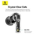 thumbnail image 6 of Baseus Buds Wired Mic, Wireless Earbuds 33 Hours, 20 Hz In-Ear Earphone, Black, 6 of 15