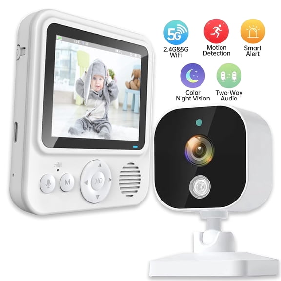Baby Camera Monitor, Monitor with Camera and Audio, 720P HD Video Baby Monitor Camera, Room Monitors for Elderly Monitor, Caregiver Video Monitor for Elderly Baby Care