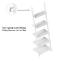 Somerset Home Leaning Ladder Shelves, 5 Tier Bookcase (White)