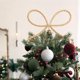 thumbnail image 1 of Adorno para La Punta Del Árbol de Navidad con Lazo Grande de Metal, Diamantes de Imitación, Plateado Brillante y Dorado, Base de Resorte de Hierro Resistente de 25 Cm | Adorno para La Punta Del Árbol, 1 of 6