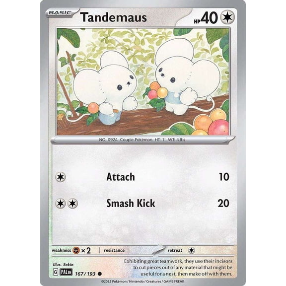Pokemon Paldea Evolved Common Tandemaus #167