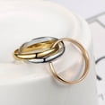 thumbnail image 3 of Anillo Mujer Hombre (56mm) 3 Anillos Entrelazados Acero Chapado Oro Dorado PVD Plata Amarillo Rosa Boda Al, 3 of 4