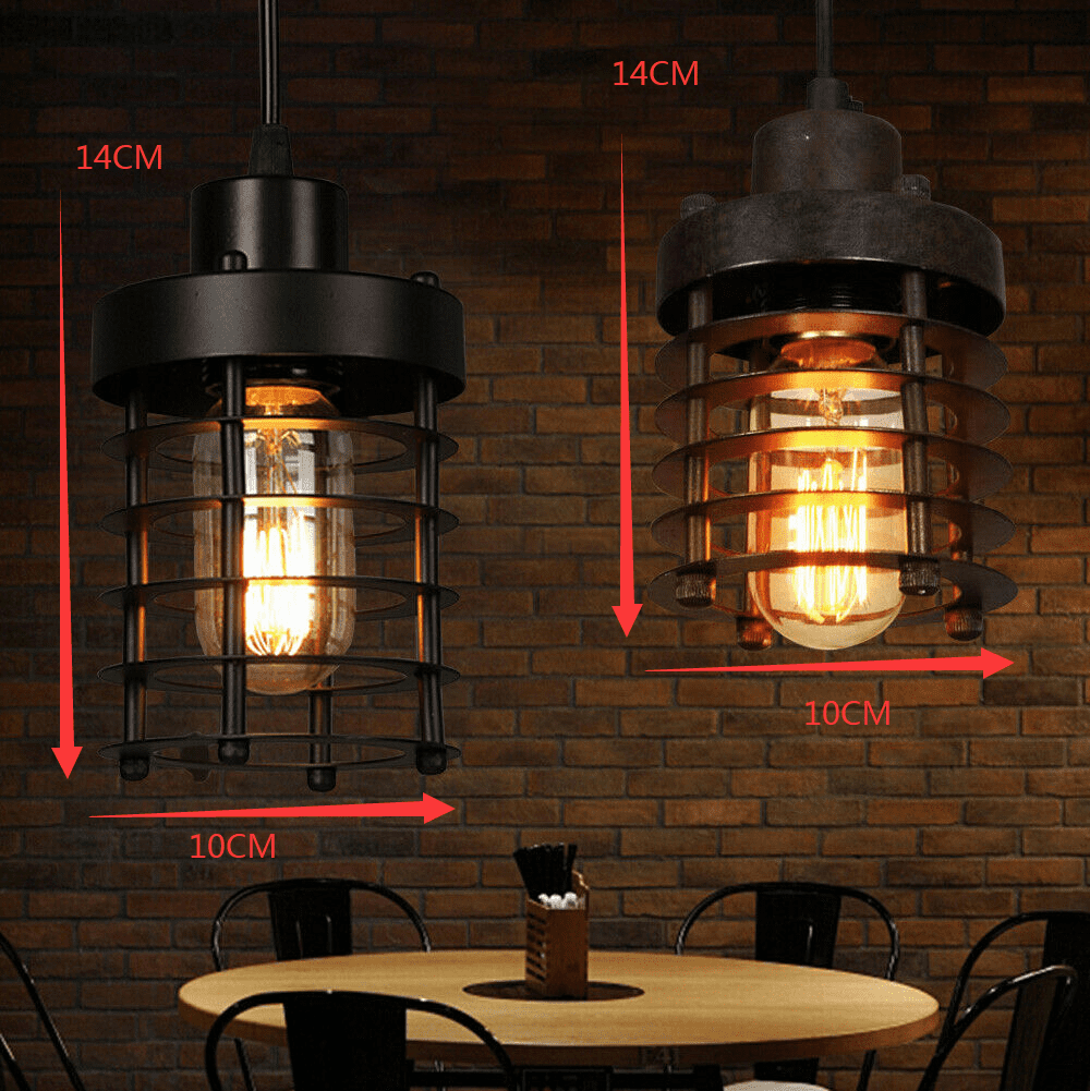 Miumaeov Retro Chandelier Ceiling Light Metal Cage Lampshade Pendant Fixture for Kitchen Bar Hallway Balcony