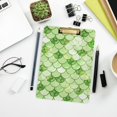 thumbnail image 7 of FMSHPON Abstract Green Scales Glitter Clipboard Hardboard Wood Nursing Clip Board and Pull for Standard A4 Letter 13x9 inches, 7 of 7