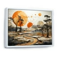 thumbnail image 2 of Designart "Stream Sunset Abstract Orange Landscape Glow II" Landscapes Framed Wall Art - Modern Orange Abstract Landscapes Entryway Framed Wall Art, 2 of 6